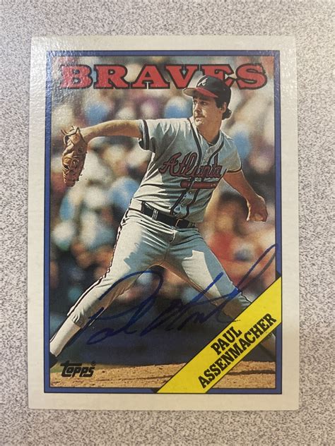 Topps Paul Assenmacher Autographed Card Atlanta Braves A