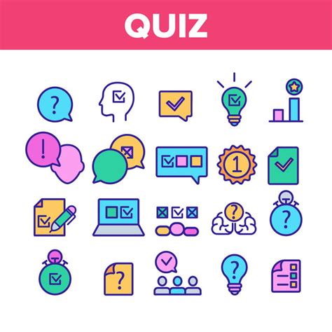 Quiz Game Vector Design Images Quiz Game Collection Elements Icons Set