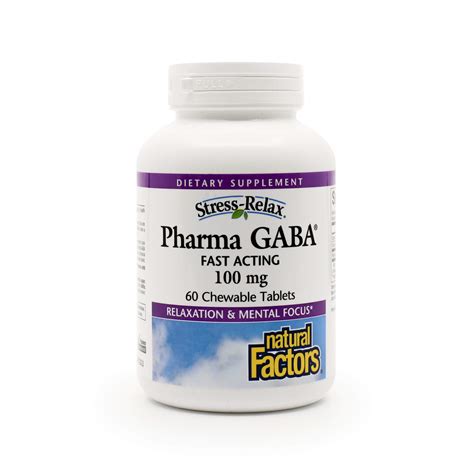 Stress Relax Pharma Gaba 100mg Chewable Natural Factors