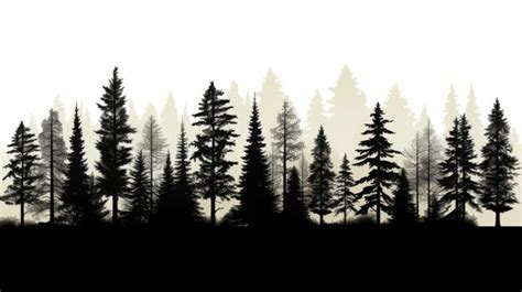 Premium Ai Image Pristine Horizon Majestic Pine Tree Silhouettes