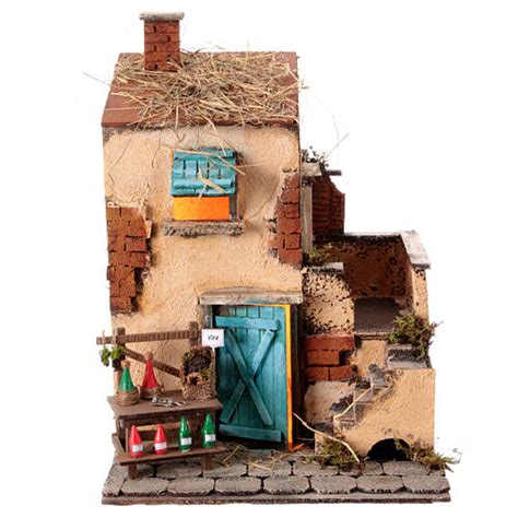 Casa Vinaio Presepe Napoletano Cm Stile Illuminata X X Cm