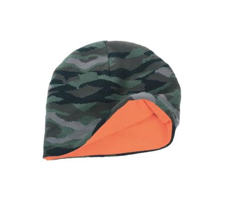 Bonnet Chasse Reversible Orange Fluo Camouflage Kaki Traqueur Chasse