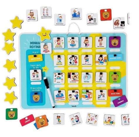 Quadro Educativo Infantil Minha Rotina Estrelinhas Babebi Brinquedos