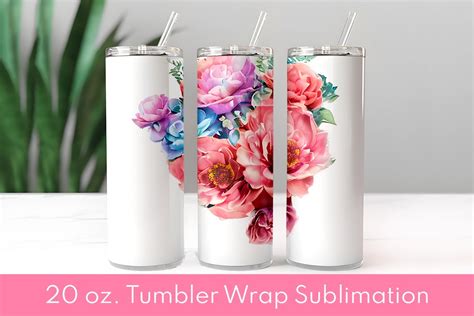 Flowers Bouquet 211 V3 3D Tumbler Wrap Graphic By Tcha Studio