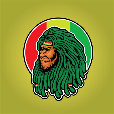 Lion Head With Dreadlocks Rasta Mascot 1936017 Vector Art At Vecteezy