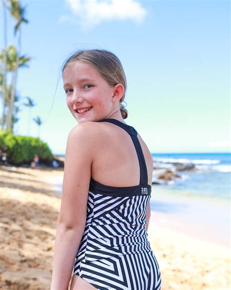 Tween Sydney Black And White Striped Tankini Rad Swim