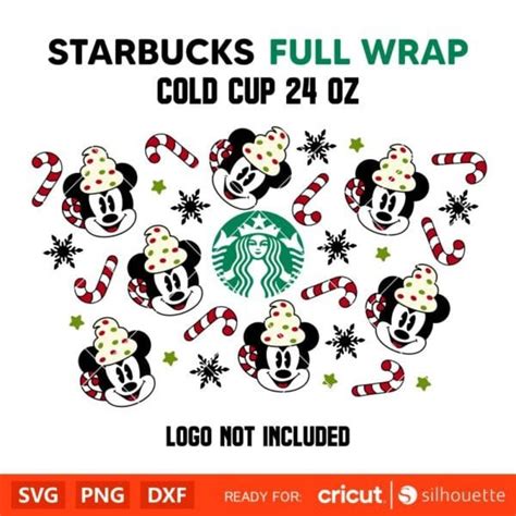 Mickey Hot Cocoa Full Wrap Svg Christmas Svg Disney Christmas Svg Starbucks Cup Svg Cricut