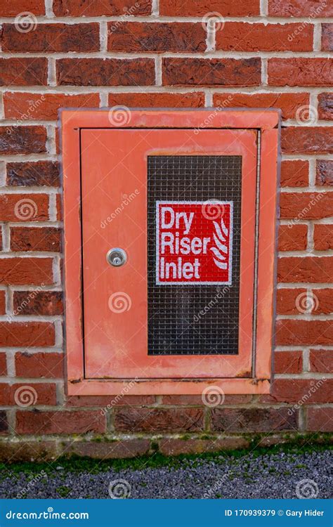 A Dry Riser Inlet Cupboard In A Brick Wall Stock Image Image Of