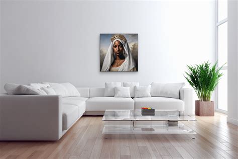 African American Virgin Mary Satin And Archival Matte Artistic Poster