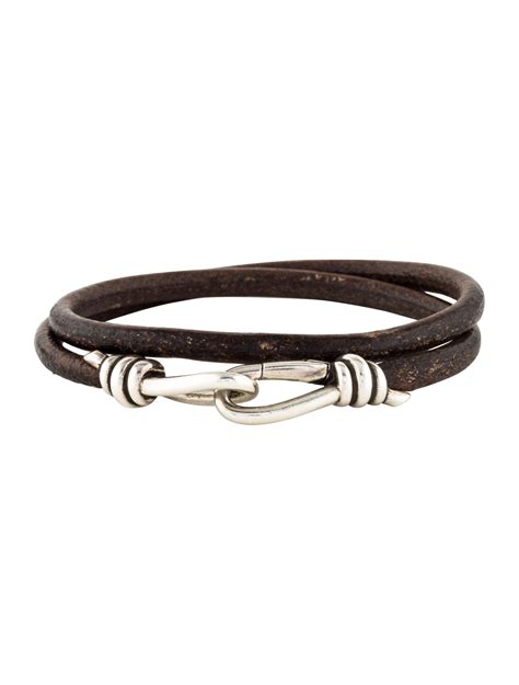 Tiffany & Co. Knot Double Wrap Leather Bracelet - Sterling Silver Wrap, Bracelets - TIF66407 ...