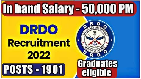 Drdo New Recruitment 2022 Salary 50 000 1901 Posts Drdo Recruitment 2022 Drdo Vacancy