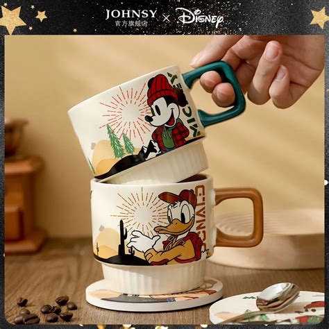 Ml Disney Mickey Mouse Coffee Mugs With Spoon Cartoon Daisy Milk