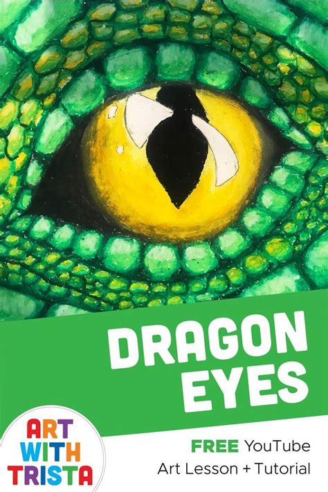 How To Draw A Dragon Eye Video Art Lesson Tutorial Dragon Eye
