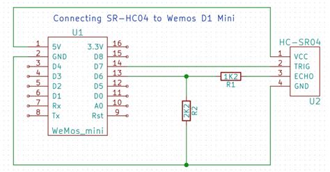 HC SR04 Sensor Circuit Diagram