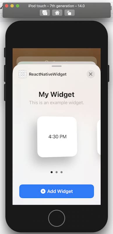 Example Of Widget For React Native App In Ios 14 With Swiftui