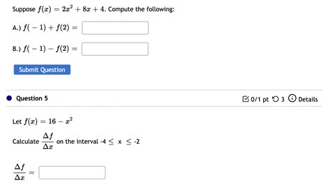 Solved Suppose F X 2x2 8x 4 Compute The A F −1 F 2