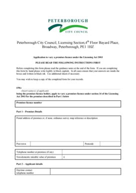 Fillable Online 7 Application To Vary A Premises Licence 01 10 12 Doc