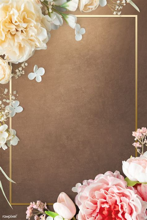 Golden Blooming Floral Frame Design Premium Image By Rawpixel