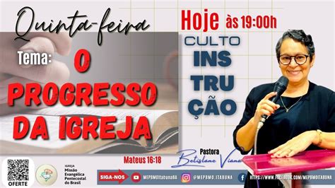 16 03 2023 CULTO DE INSTRUÇÃO YouTube