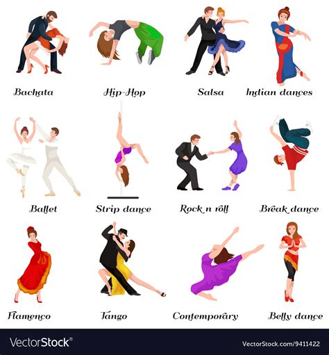 Dancing people dancer bachata hiphop salsa Vector Image