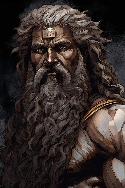 Retrato do deus grego zeus ilustração desenhada à mão Foto Premium