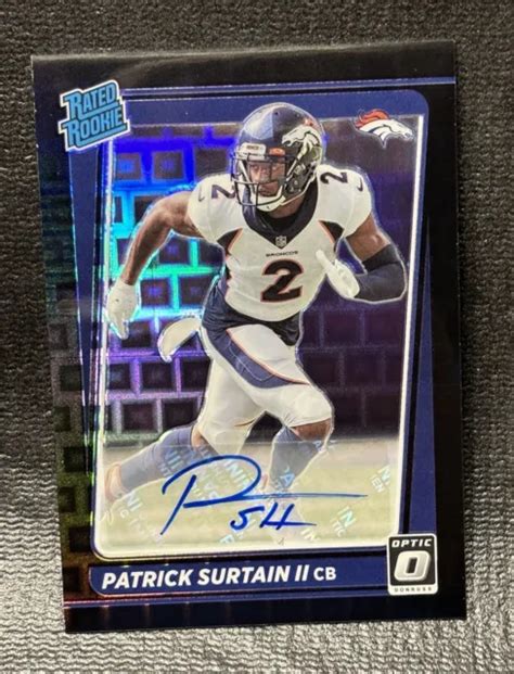 2021 DONRUSS OPTIC Patrick Surtain II Noir Pandora Auto 20 Recrue RC