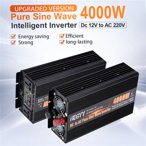 Inverter Pure Sine Wave 1200W 1600W 2000W 2500W 3000W 4000W DC12V To AC