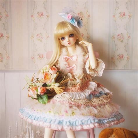 Floral Printed Victorian Dress For Bjd Knewland