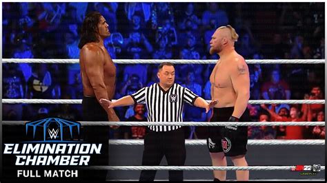 Full Match Brock Lesnar Vs The Great Khali Wwe Elimination Chamber