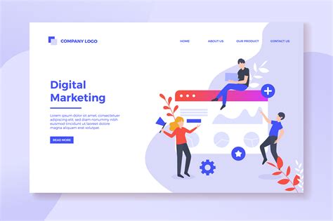 Digital Marketing Landing Page 1225354 Vector Art At Vecteezy