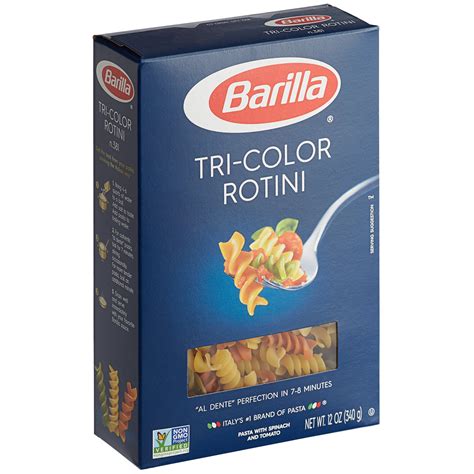 Barilla Tri Color Rotini Pasta 12 Oz Webstaurantstore