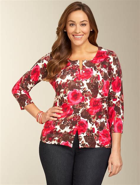 Talbots Brushstroke Floral Cardigan Clothes For Women Plus Size Looks Women