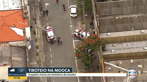 Vídeo Tentativa de assalto termina em tiroteio na Mooca Bom dia SP G1