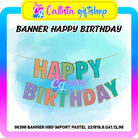 Jual Banner Happy Birthday Banner Ulang Tahun Banner Macaron Banner