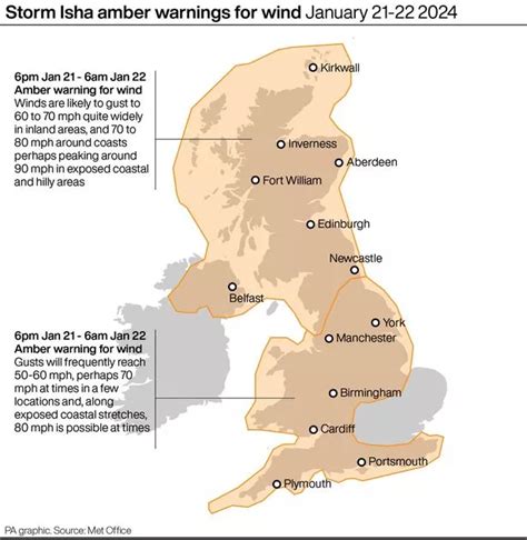 Storm Isha sees much of UK under ‘unusual’ danger-to-life wind warnings - Derbyshire Live