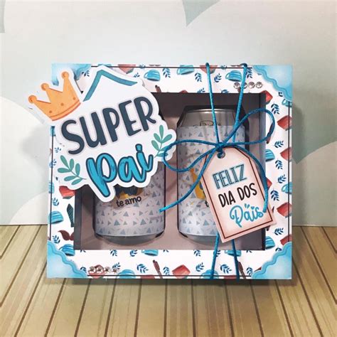 Caixa Presente Dia Dos Pais Personalizada Para 2 Cervejas Super Pai