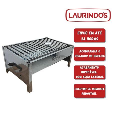 Churrasqueira Inox Grelha Argentina Mini Parrilla Laurindos