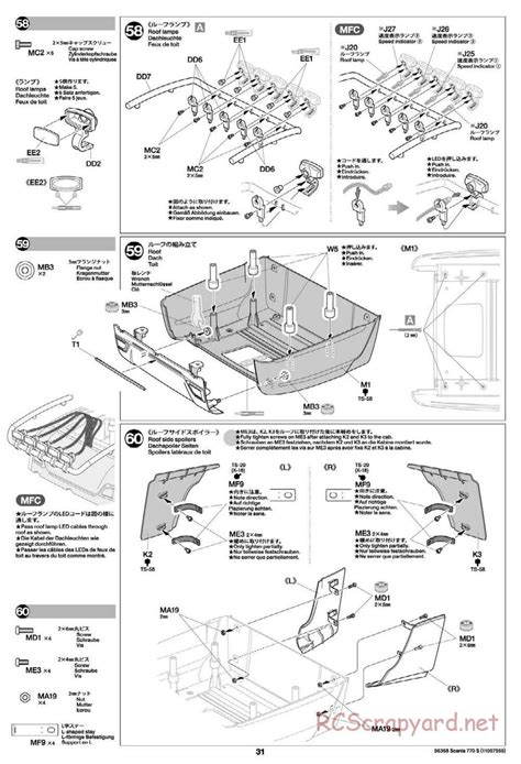Tamiya Scania 770s 6x4 Tractor Truck Chassis Cutdown Manual