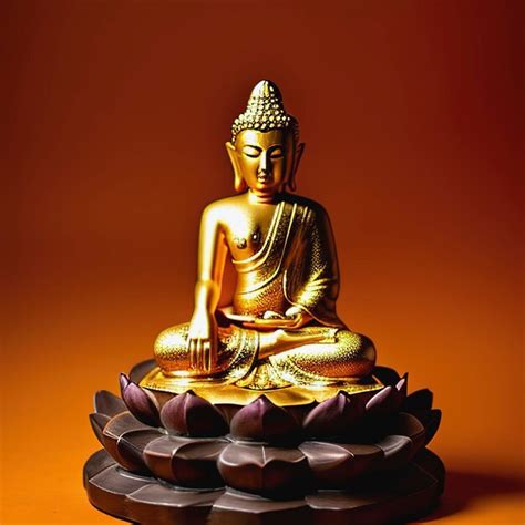 Premium AI Image Buddha Statue Water Lotus Buddha Standing On Lotus