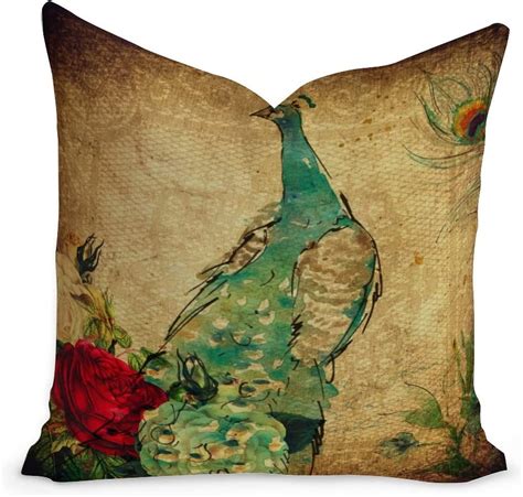 Woguangis Peacock Cushion Cover Peacock Feathers Farmhouse