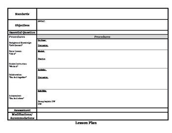 Gradual Release Lesson Plan Template by Robert Plonka | TpT