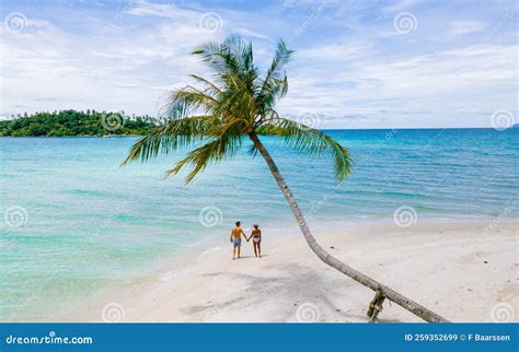 Tropical Beach With Palm Trees At The Island Of Koh Kood Thailand Stock Image Image Of Resort