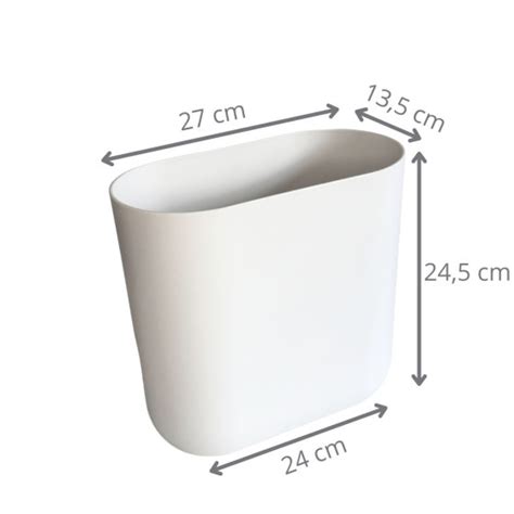 Poubelle blanche étroite - 24 x 27 x 13 cm - ON RANGE TOUT