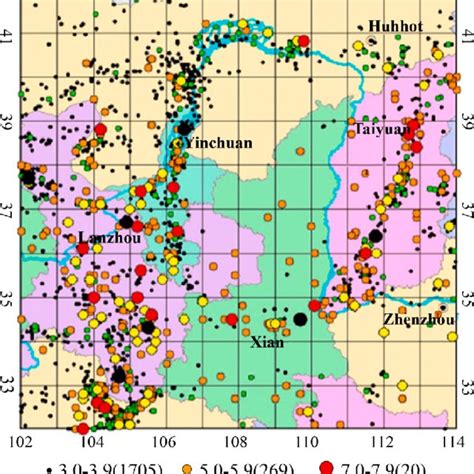 Distribution Of Epicenters With An Earthquake Magnitude Larger Than 3 Download Scientific