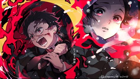 Demon Slayer Tanjirou Kamado With Red Eyes Hd Anime Wallpapers Hd