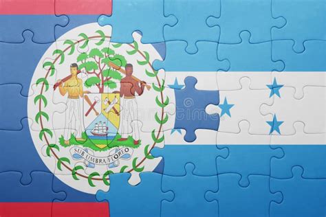 Desconcierte Con La Bandera Nacional De Honduras Y De Belice Stock De