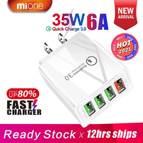 Mione W A Usb Charger Adapter Fast Charge Type C Cable A Shopee