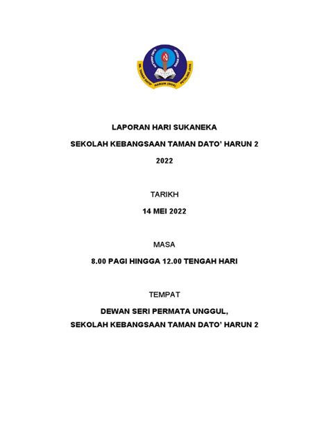 Laporan Hari Sukaneka 2022 Pdf