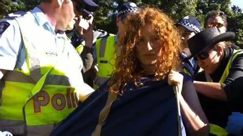 Occupy Melbourne Tent Monster Forcibly Stripped To Her Underwear By