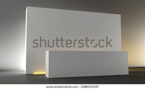 Welcome Desk Perspective View Registration Stand Stock Illustration